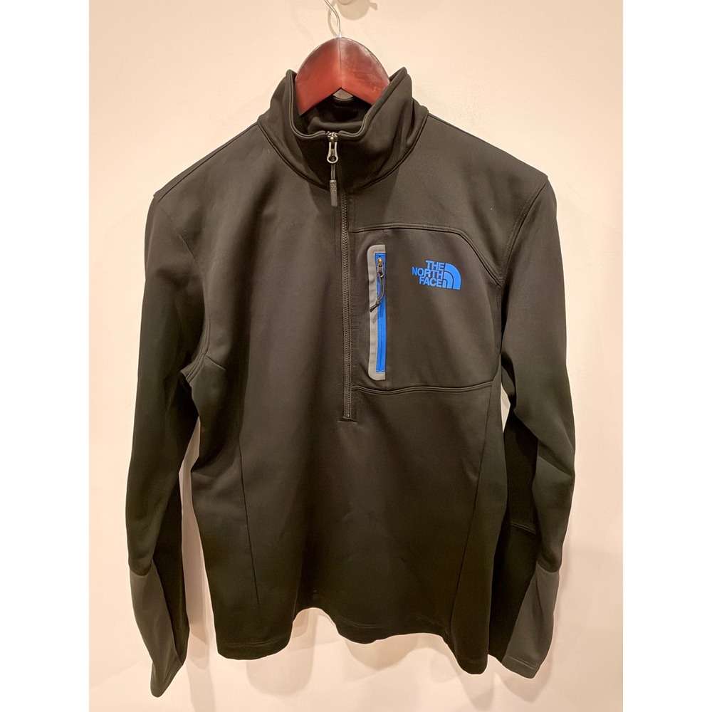 The North Face Black Lightweight Half-Zip Jacket with Blue Accent